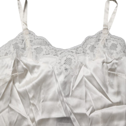 Dolce & Gabbana Off White Floral Lace Tank Lingerie Top Underwear