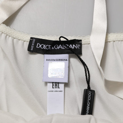 Dolce & Gabbana Off White Floral Lace Tank Lingerie Top Underwear