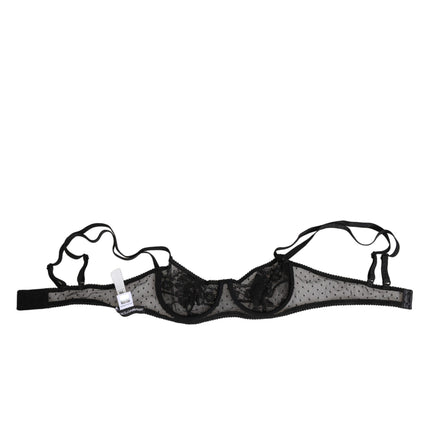 Dolce & Gabbana Black Floral Underwired Balconette Bra Underwear