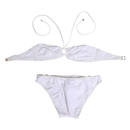 Dolce & Gabbana White Logo Swimsuit 2 Piece Top Bottom Swimwear