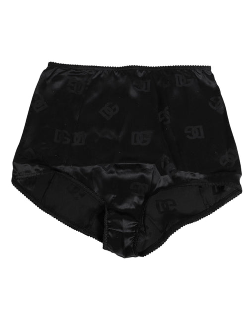 Dolce & Gabbana Black Silk Stretch High Waist Girdle Underwear