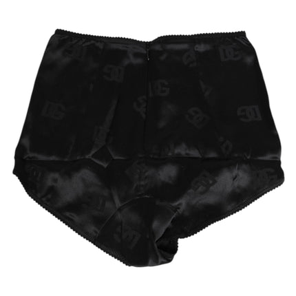 Dolce & Gabbana Black Silk Stretch High Waist Girdle Underwear