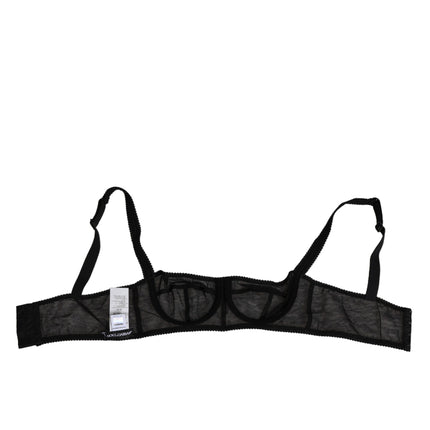 Dolce & Gabbana Black Floral Underwired Balconette Bra Underwear
