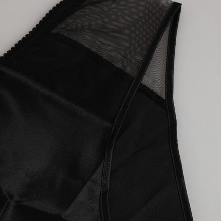 Dolce & Gabbana Black Silk Stretch High Waist Panty Underwear