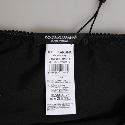 Dolce & Gabbana Black Silk Stretch High Waist Panty Underwear