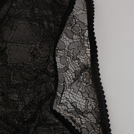 Dolce & Gabbana Black Nylon Stretch High Waist Panty Underwear