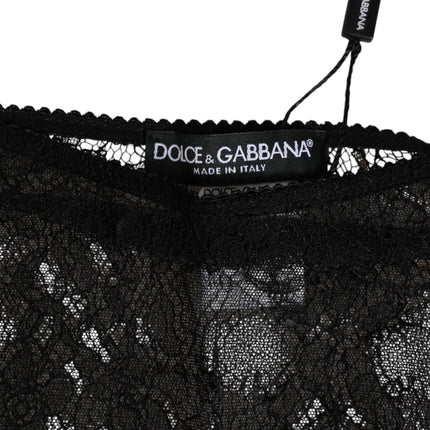 Dolce & Gabbana Black Nylon Stretch High Waist Panty Underwear
