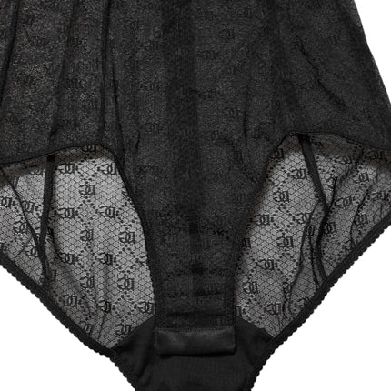 Dolce & Gabbana Black Nylon Stretch Bodysuit Lingerie Underwear