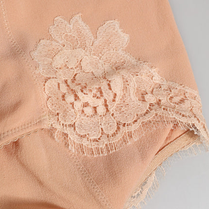 Dolce & Gabbana Beige Silk Stretch High Waist Girdle Underwear