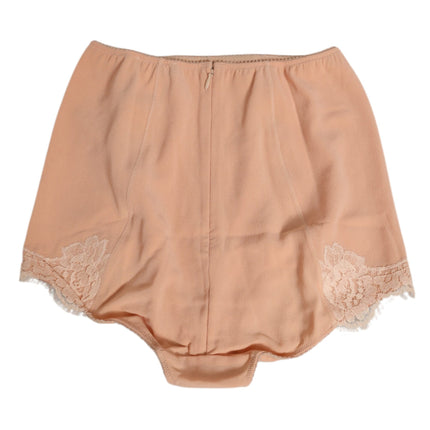 Dolce & Gabbana Beige Silk Stretch High Waist Girdle Underwear