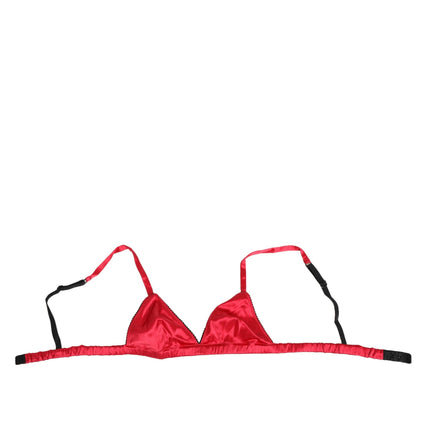 Dolce & Gabbana Red Silk Satin Triangle Soft Cup Br Underwear
