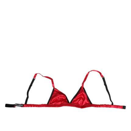 Dolce & Gabbana Red Silk Satin Triangle Soft Cup Br Underwear