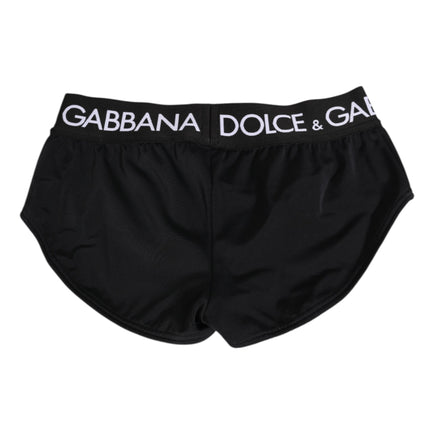 Dolce & Gabbana Black Nylon Logo Waistband Shorts Underwear