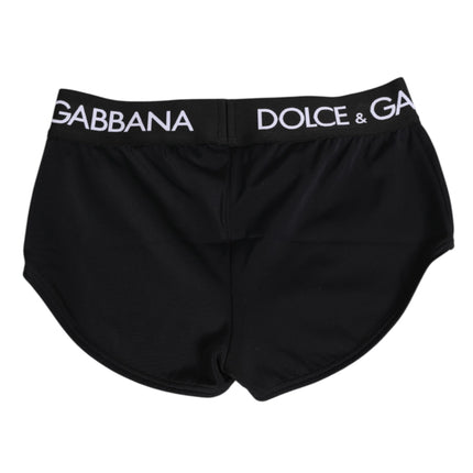 Dolce & Gabbana Black Nylon Logo Waistband Shorts Underwear