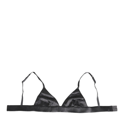 Dolce & Gabbana Black Silk Satin Triangle Soft Cup Underwear