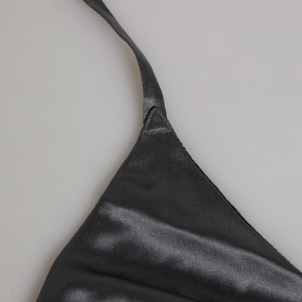 Dolce & Gabbana Black Silk Satin Triangle Soft Cup Underwear