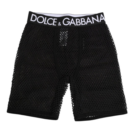 Dolce & Gabbana Black Cotton Logo Shorts Midi Trouser Underwear