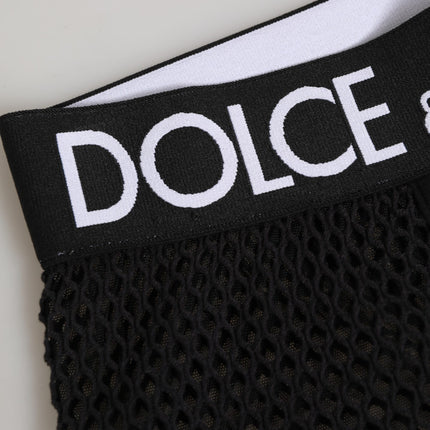Dolce & Gabbana Black Cotton Logo Shorts Midi Trouser Underwear