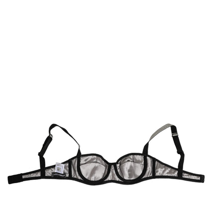 Dolce & Gabbana Gray Acetate Stretch Balconcino Bra Underwear