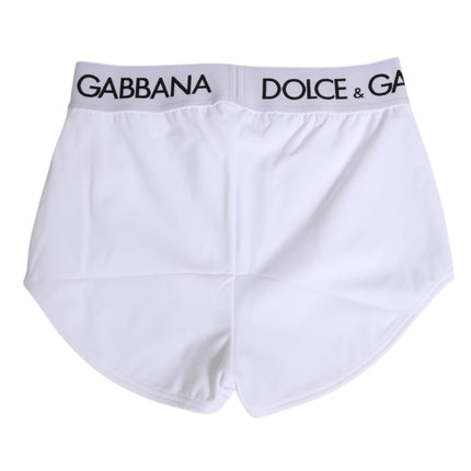 Dolce & Gabbana White Nylon Logo Waistband Shorts Underwear