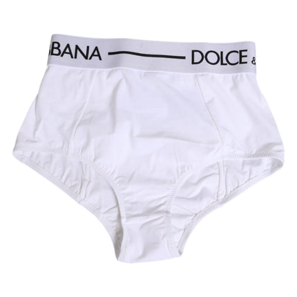 Dolce & Gabbana White Nylon Logo Waistband Panty Underwear