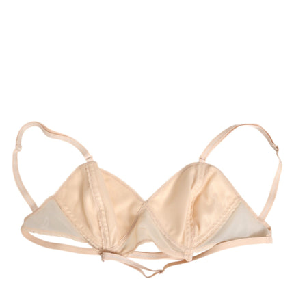 Dolce & Gabbana Beige Nylon Triangle Soft Cup Brassiere Underwear