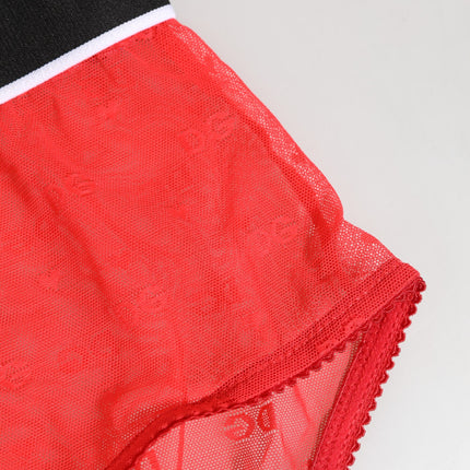 Dolce & Gabbana Red Nylon Logo Waistband Brief Panty Underwear