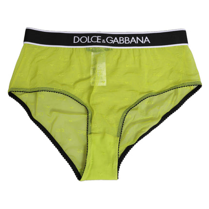 Dolce & Gabbana Green Nylon Logo Waistband Brief Panty Underwear