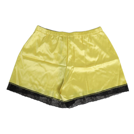 Dolce & Gabbana Yellow Satin Silk Mid Waist Underwear Shorts