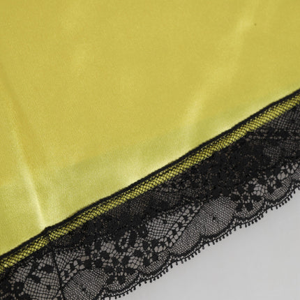 Dolce & Gabbana Yellow Satin Silk Mid Waist Underwear Shorts
