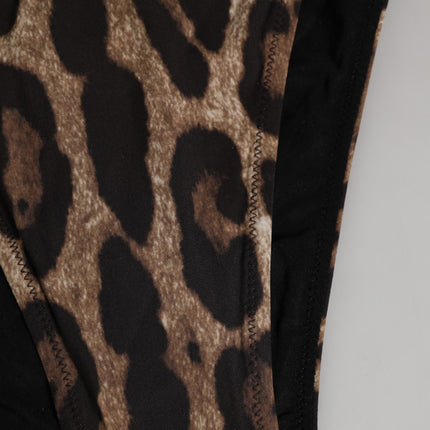 Dolce & Gabbana Brown Leopard Triangle Tanga Panty Underwear