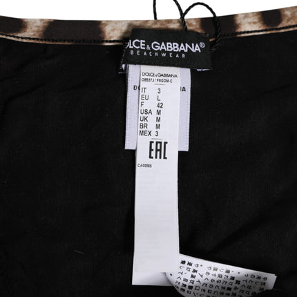 Dolce & Gabbana Brown Leopard Triangle Tanga Panty Underwear