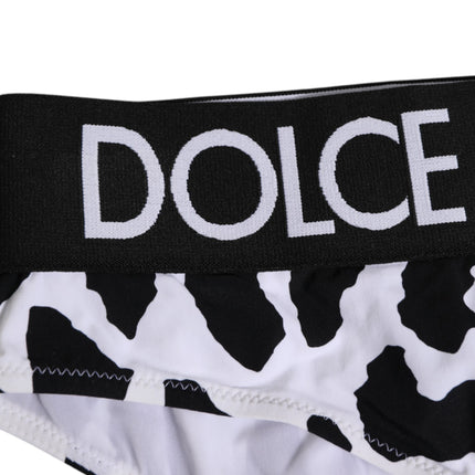 Dolce & Gabbana White Leopard Nylon High Waist Panty Underwear