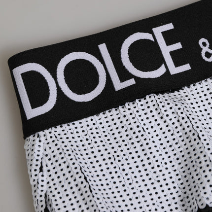 Dolce & Gabbana Black White Sequin High Waist Panty Underwear