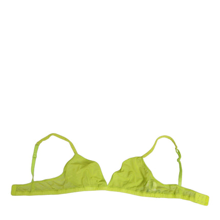 Dolce & Gabbana Yellow Green Nylon Soft Cup Brassiere  Underwear