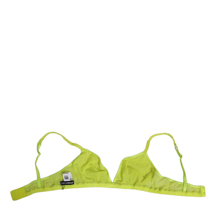 Dolce & Gabbana Yellow Green Nylon Soft Cup Brassiere  Underwear