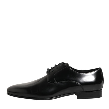 Dolce & Gabbana Black Calfskin Leather Derby Men Dress Shoes