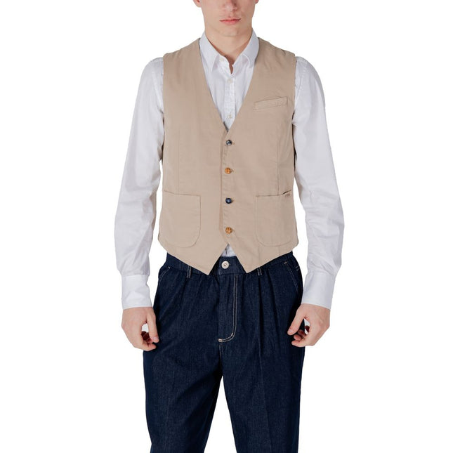 Gianni Lupo Beige Cotton Suit