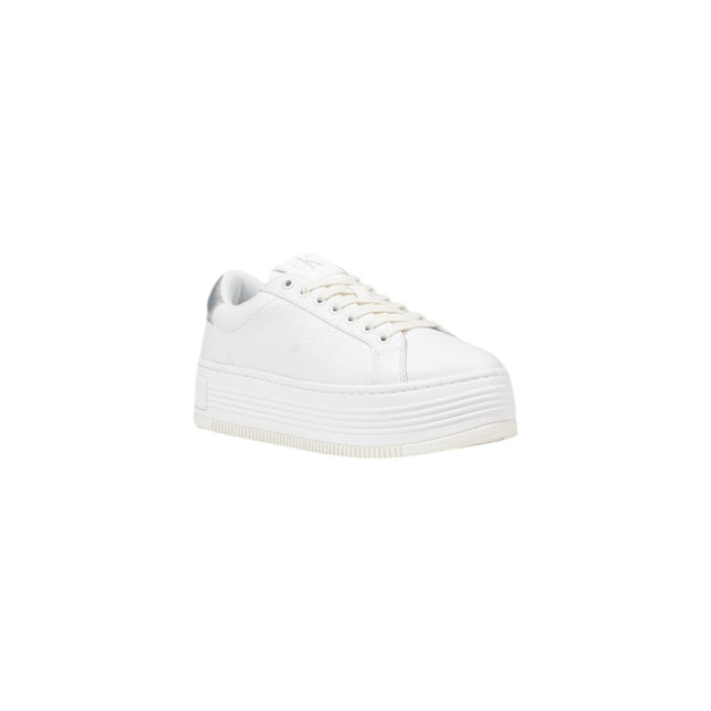 Calvin Klein Jeans Silver Leather Platform Sneakers