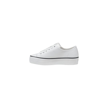 Calvin Klein Jeans Black And White Leather Platform Sneakers
