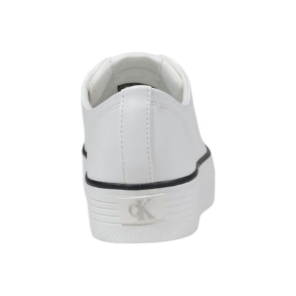 Calvin Klein Jeans Black And White Leather Platform Sneakers