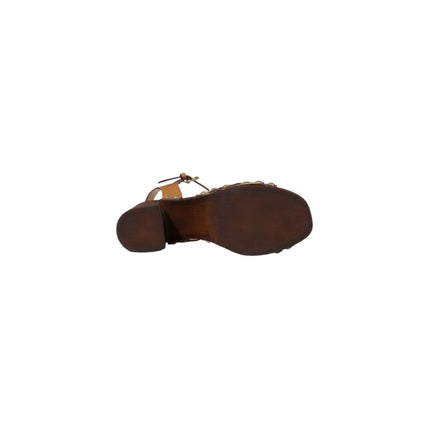 Alviero Martini Prima Classe Beige Leather Platform Sandals