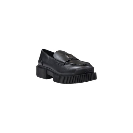 Armani Exchange Black Leather Platform Pumps