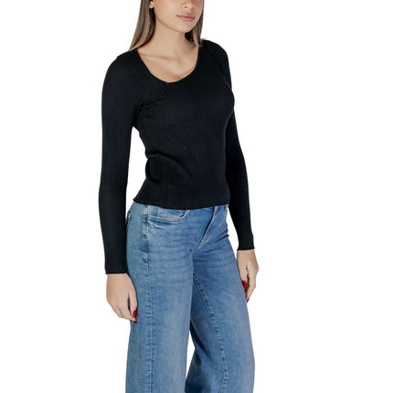 Vila Clothes Black Viscose Sweatshirt