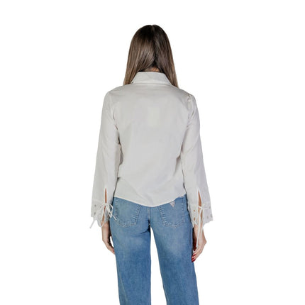 Jacqueline De Yong White Cotton Blouse
