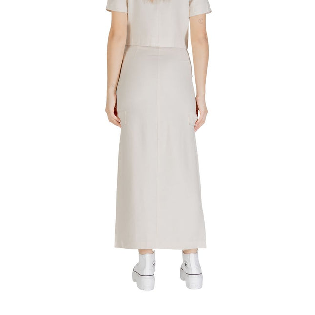 Jacqueline De Yong Beige Viscose Long Skirt