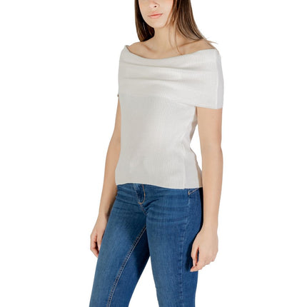 Only White Polyester T-Shirt
