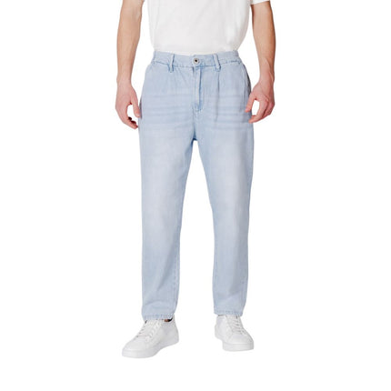 Gianni Lupo Blue Cotton Slim Fit Jeans