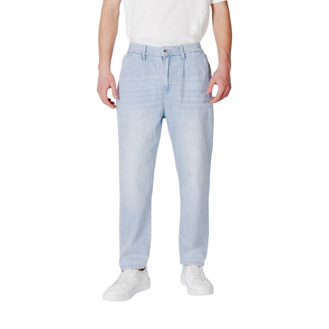 Gianni Lupo Blue Cotton Slim Fit Jeans