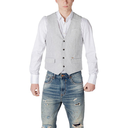 Gianni Lupo Black Linen Waistcoat